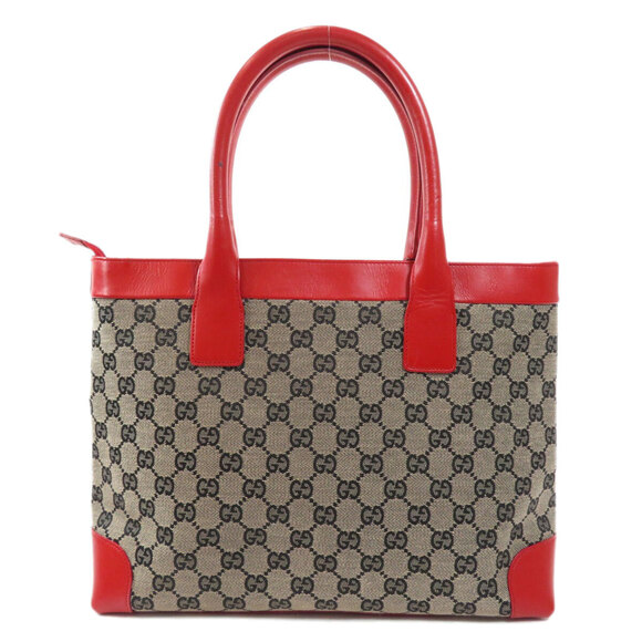 Gucci GG Tote Bag Canvas Leather - Picture 2 of 10
